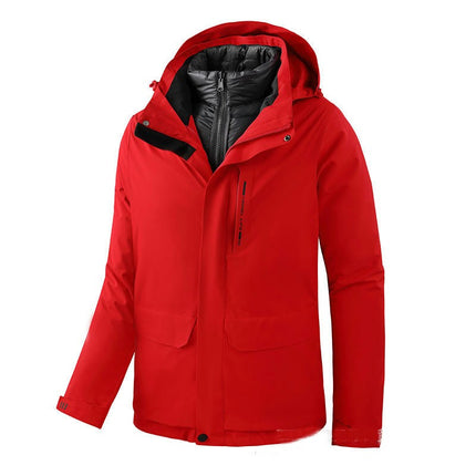 3 in 1 Jacket for Men and Women Outdoor Windproof and Waterproof with Removable Down Liner