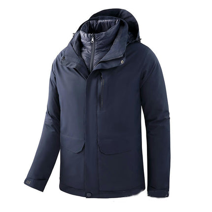 3 in 1 Jacket for Men and Women Outdoor Windproof and Waterproof with Removable Down Liner