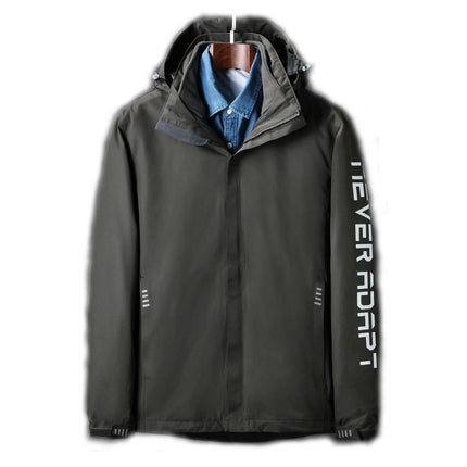 Men's Rain Jacket 3 In 1 Winter Ski Waterproof Windbreaker Hooded with Reflective Polar Fleece Jacket