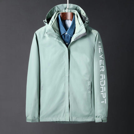 Men's Rain Jacket 3 In 1 Winter Ski Waterproof Windbreaker Hooded with Reflective Polar Fleece Jacket