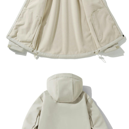 Outdoor One-piece Soft Shell Jacket Hooded Windproof and Rainproof  Mountaineering Jacket