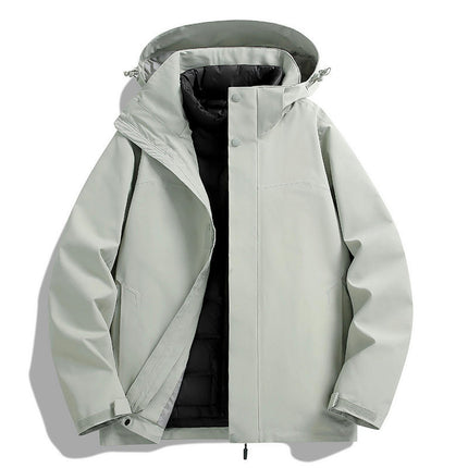 Men's and Women's Outdoor Jackets With Removable Down Lining 3 in 1 Waterproof and Windproof Jacket