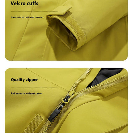 Men's and Women's Outdoor Jackets With Removable Down Lining 3 in 1 Waterproof and Windproof Jacket