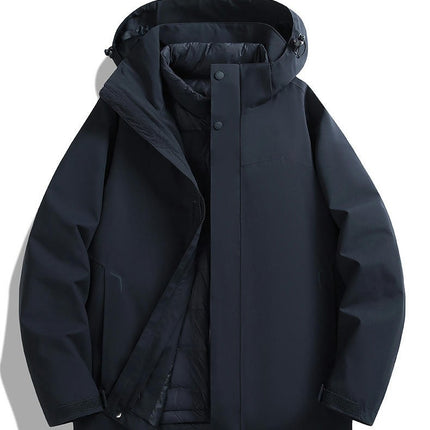 Outdoor Jacket Removable Down Liner Three-in-One Waterproof Windproof Jacket for Men and Women
