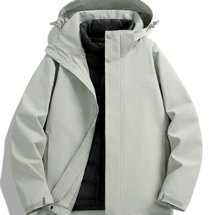 Outdoor Jacket Removable Down Liner Three-in-One Waterproof Windproof Jacket for Men and Women
