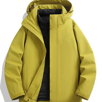 Outdoor Jacket Removable Down Liner Three-in-One Waterproof Windproof Jacket for Men and Women