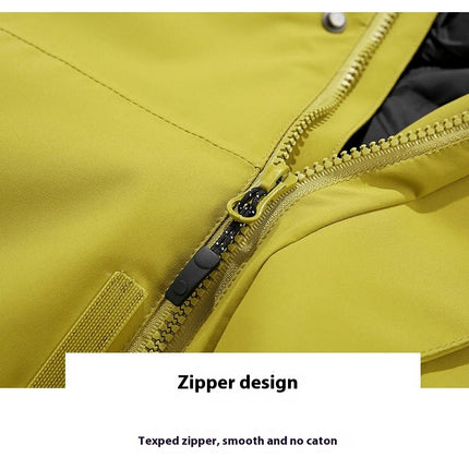Outdoor Jacket Removable Down Liner Three-in-One Waterproof Windproof Jacket for Men and Women