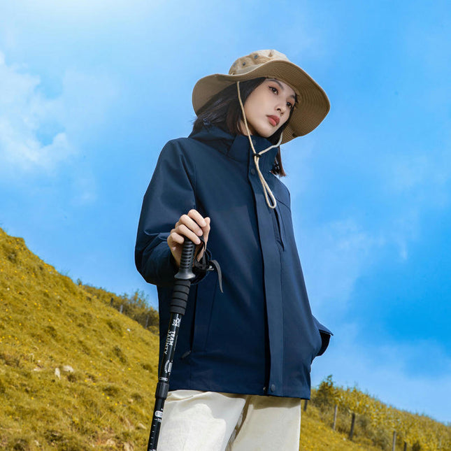 Men's Waterproof 3-in-1 Ski Jacket, Winter Windproof Hooded Jacket Warm jacket With Down Lining
