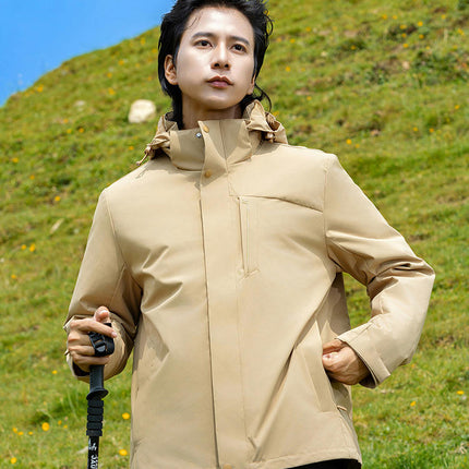 Men's and Women's Outdoor Windproof and Waterproof 3-In-1 Autumn and Winter Warm Jacket