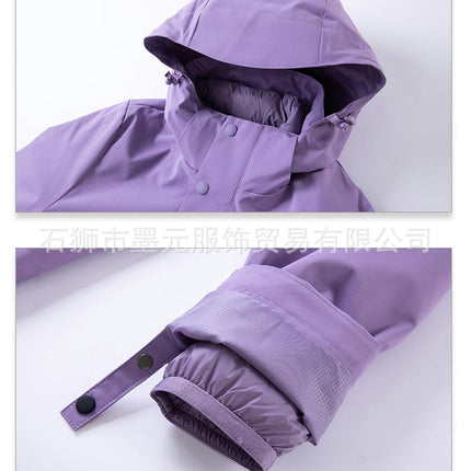 Men's Waterproof 3-in-1 Ski Jacket, Winter Windproof Hooded Jacket Warm jacket With Down Lining