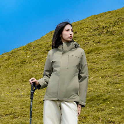 Men's and Women's Outdoor Windproof and Waterproof 3-In-1 Autumn and Winter Warm Jacket