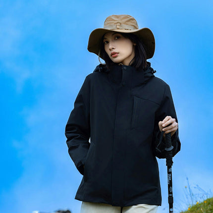 Men's and Women's Outdoor Windproof and Waterproof 3-In-1 Autumn and Winter Warm Jacket