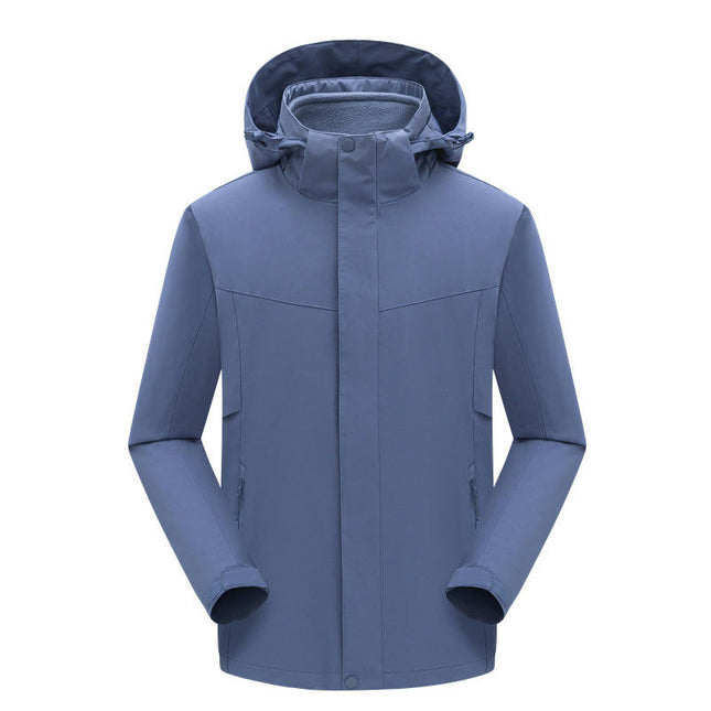 Men's Waterproof 3-in-1 Ski Jacket, Winter Windproof Hooded Jacket with Inner Warm Coat