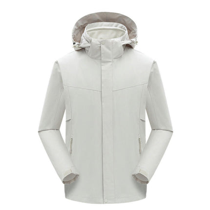 Men's Waterproof 3-in-1 Ski Jacket, Winter Windproof Hooded Jacket with Inner Warm Coat
