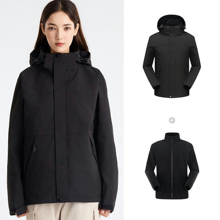 Three-In-One Waterproof Jacket for Men and Women, Windproof and Warm Mountaineering Suit