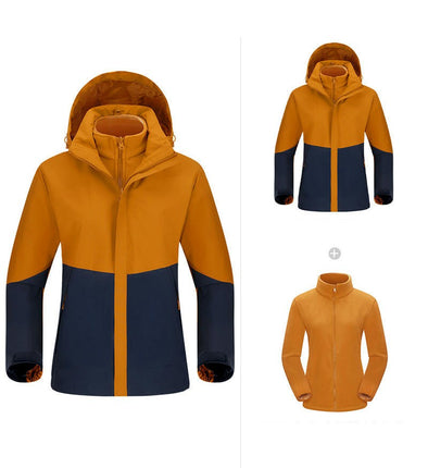 Three-In-One Waterproof Jacket for Men and Women, Windproof and Warm Mountaineering Suit 1