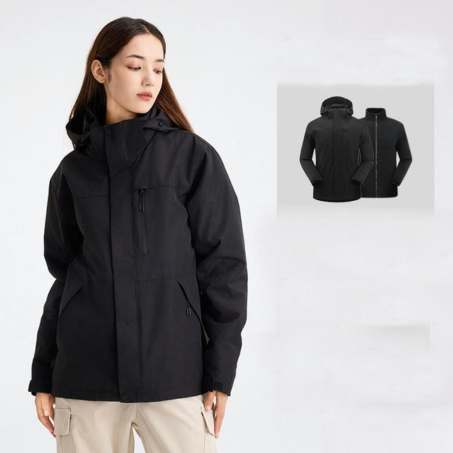 Three-In-One Waterproof Jacket for Men and Women, Windproof and Warm Mountaineering Suit