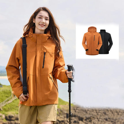 Three-In-One Waterproof Jacket for Men and Women, Windproof and Warm Mountaineering Suit
