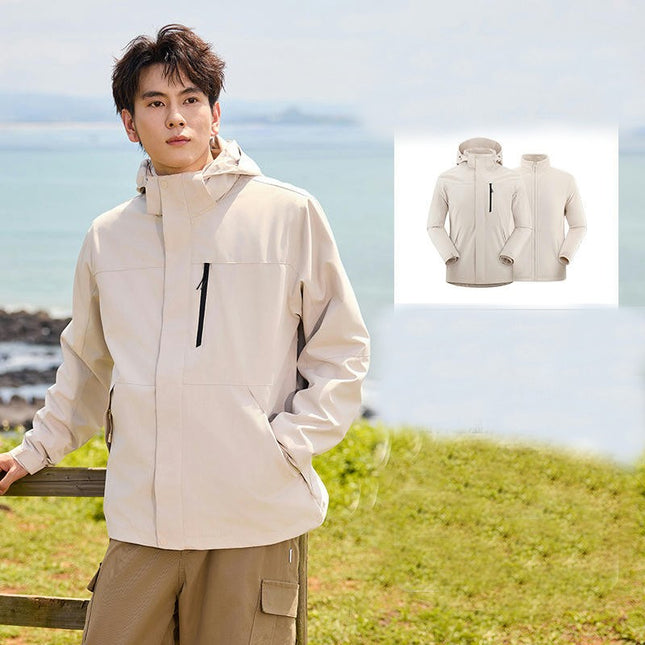 Three-In-One Waterproof Jacket for Men and Women, Windproof and Warm Mountaineering Suit