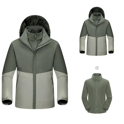 Three-In-One Waterproof Jacket for Men and Women, Windproof and Warm Mountaineering Suit 1
