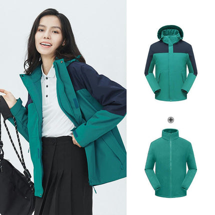 Three-In-One Waterproof Jacket for Men and Women, Windproof and Warm Mountaineering Suit