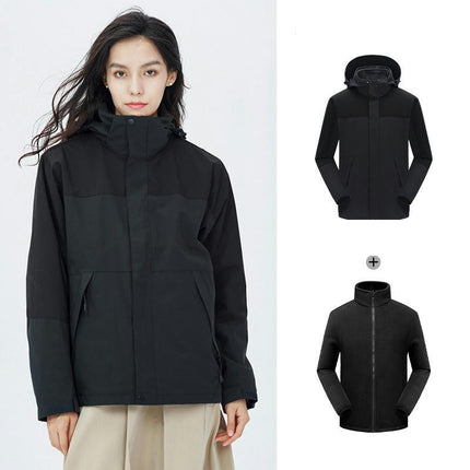 Three-In-One Waterproof Jacket for Men and Women, Windproof and Warm Mountaineering Suit 1