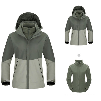 Three-In-One Waterproof Jacket for Men and Women, Windproof and Warm Mountaineering Suit 1