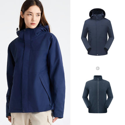 Three-In-One Waterproof Jacket for Men and Women, Windproof and Warm Mountaineering Suit 1