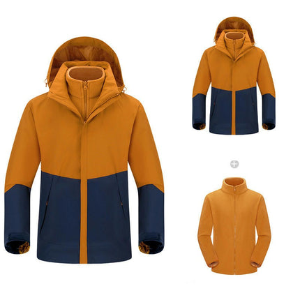 Three-In-One Waterproof Jacket for Men and Women, Windproof and Warm Mountaineering Suit 1