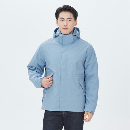 Windproof and Waterproof 3-In-1 Casual Jacket - Warm Ski Jacket with Detachable Hood