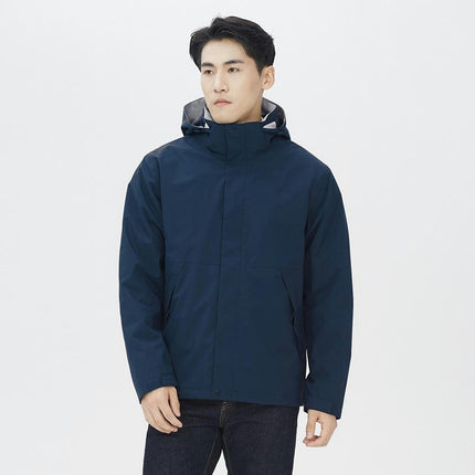 Windproof and Waterproof 3-In-1 Casual Jacket - Warm Ski Jacket with Detachable Hood