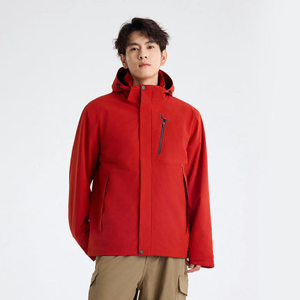 Windproof and Waterproof 3-In-1 Casual Jacket - Warm Ski Jacket with Detachable Hood 1