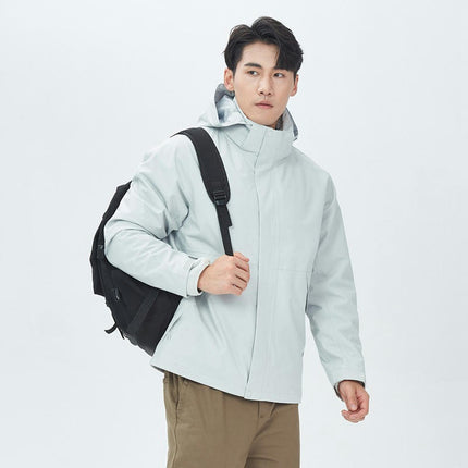Windproof and Waterproof 3-In-1 Casual Jacket - Warm Ski Jacket with Detachable Hood