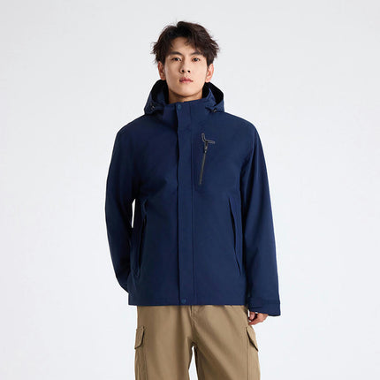 Windproof and Waterproof 3-In-1 Casual Jacket - Warm Ski Jacket with Detachable Hood 1