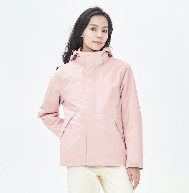 Windproof and Waterproof 3-In-1 Casual Jacket - Warm Ski Jacket with Detachable Hood