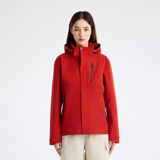 Windproof and Waterproof 3-In-1 Casual Jacket - Warm Ski Jacket with Detachable Hood 2