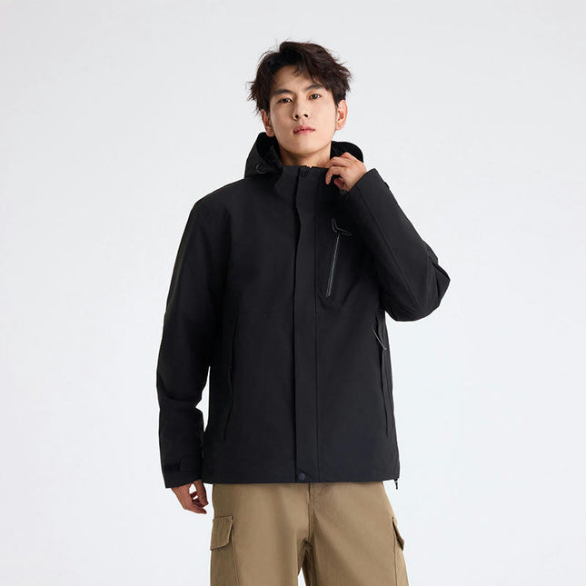 Windproof and Waterproof 3-In-1 Casual Jacket - Warm Ski Jacket with Detachable Hood 1