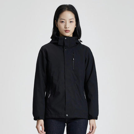 Windproof and Waterproof 3-In-1 Casual Jacket - Warm Ski Jacket with Detachable Hood