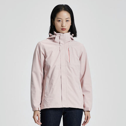 Windproof and Waterproof 3-In-1 Casual Jacket - Warm Ski Jacket with Detachable Hood