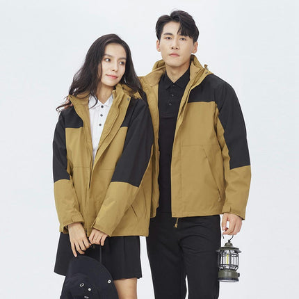 Men's and women's Outdoor 3-in-1 Jacket with Removable Fleece Liner, Windproof and Waterproof