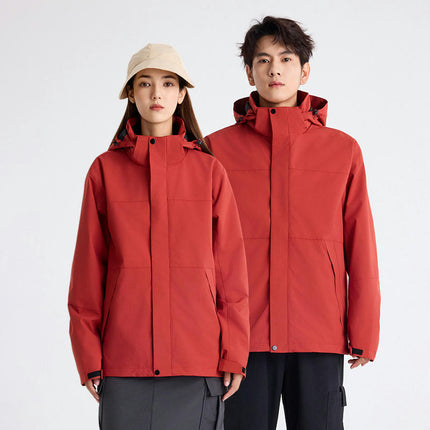 Men's and women's Outdoor 3-in-1 Jacket with Removable Fleece Liner, Windproof and Waterproof