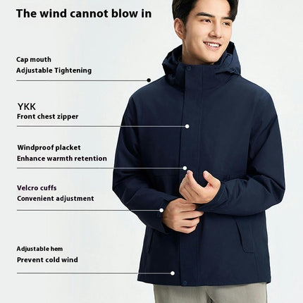 Men's and Women's 3-In-1 Jacket - Outdoor Hiking And Mountaineering Windproof and Waterproof Jacket