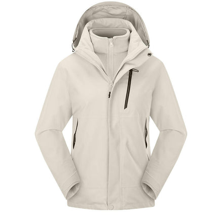 Men's Mountain Ski Jacket 3 in 1 Waterproof Winter Warm Snow Jacket Hooded Rain Coat 2
