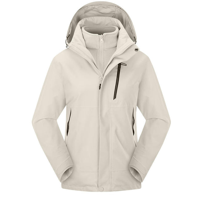Men's Mountain Ski Jacket 3 in 1 Waterproof Winter Warm Snow Jacket Hooded Rain Coat 2