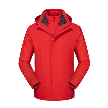 Men's Mountain Ski Jacket 3 in 1 Waterproof Winter Warm Snow Jacket Hooded Rain Coat 1