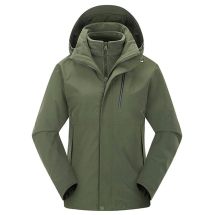 Men's Mountain Ski Jacket 3 in 1 Waterproof Winter Warm Snow Jacket Hooded Rain Coat 2