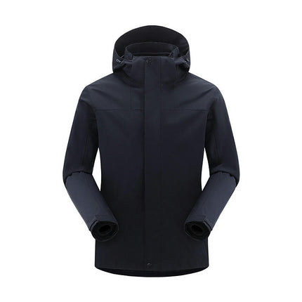 Men's Mountain Ski Jacket 3 in 1 Waterproof Winter Warm Snow Jacket Hooded Rain Coat