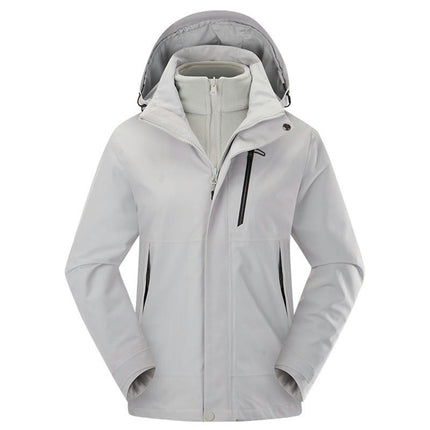 Men's Mountain Ski Jacket 3 in 1 Waterproof Winter Warm Snow Jacket Hooded Rain Coat 2
