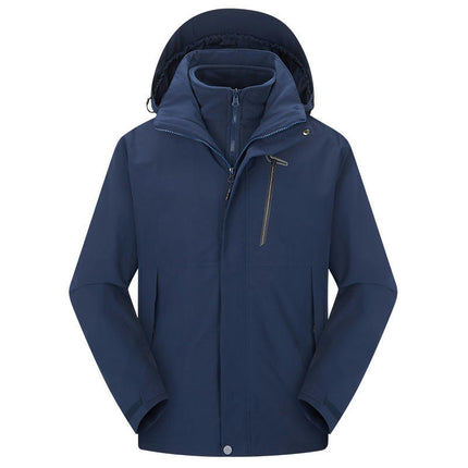 Men's Mountain Ski Jacket 3 in 1 Waterproof Winter Warm Snow Jacket Hooded Rain Coat 2