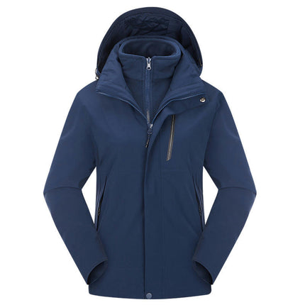Men's Mountain Ski Jacket 3 in 1 Waterproof Winter Warm Snow Jacket Hooded Rain Coat 2